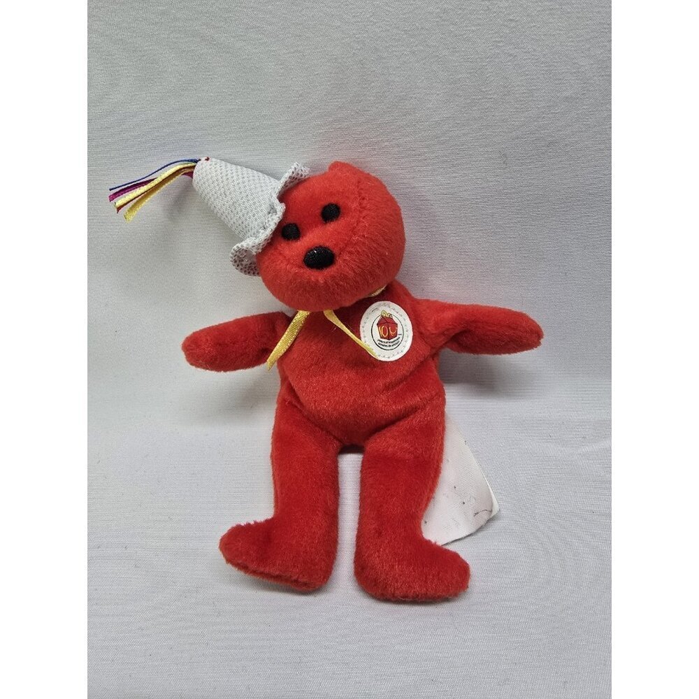 2004 McDonald's 25th Anniversary Ty Beanie Babies Red Bear Plush- READ INFO